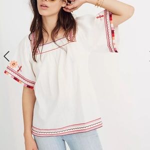Madewell Floral Embroidered Sandblossom Top XXS